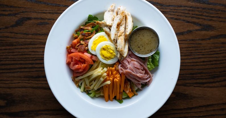 Cobb Salad - Cobb Salad in White Ceramic Plate