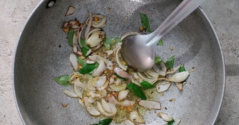 Sautéing - Aromatics and Herbs on a Stainless Steel Pan