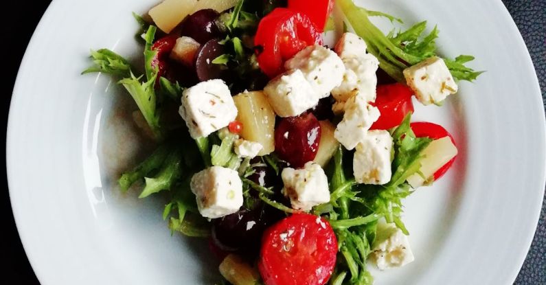 Greek Salad - Vegetable Salad on White Ceramic Plate