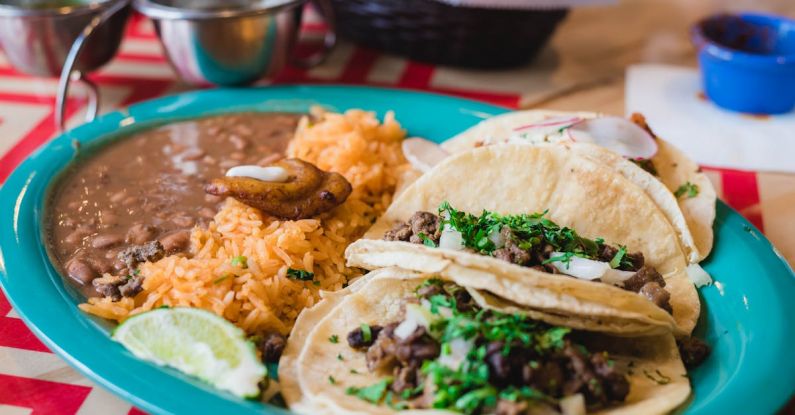 Tacos - Close-Up Photo of Rice and Tacos