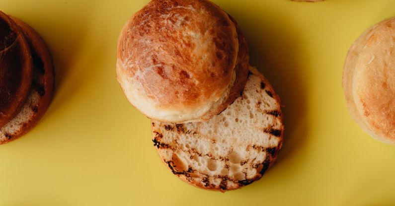 Grill Marks - Burger Buns on Yellow Surface