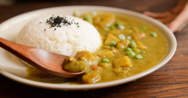 Curry - Cooked Rice and Curry Food Served on White Plate